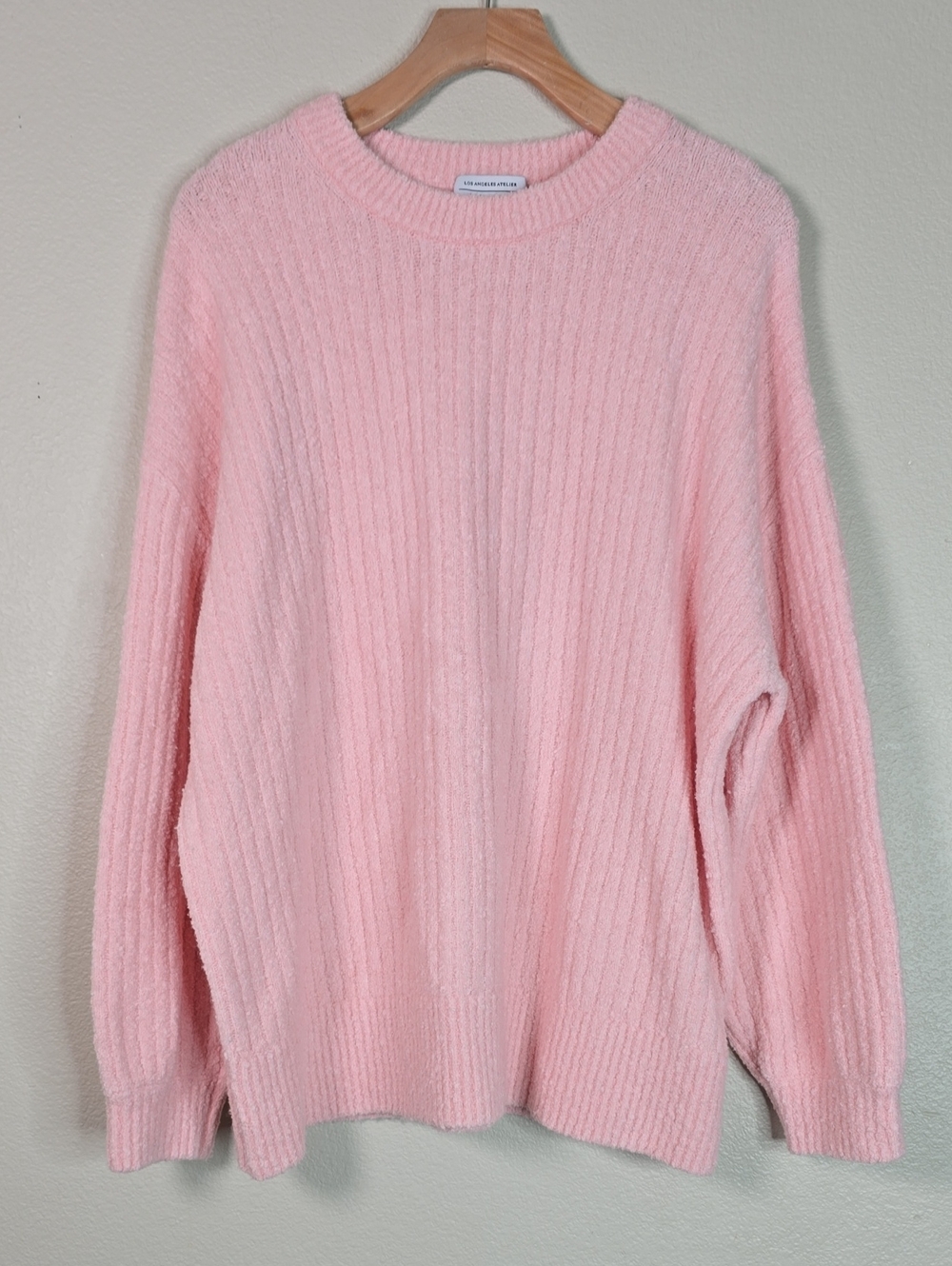 & Other Stories Pale Pink Ribbed Crewneck Sweater Size M
